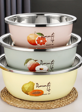 不锈钢盆子家用厨房大汤盆饭盆和面盆洗菜盆水果盆铁盆调料盆套装