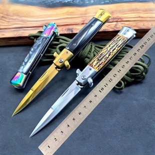 黑手党不锈钢小刀户外家用水果刀防身野外战术刀精美水果小折叠刀