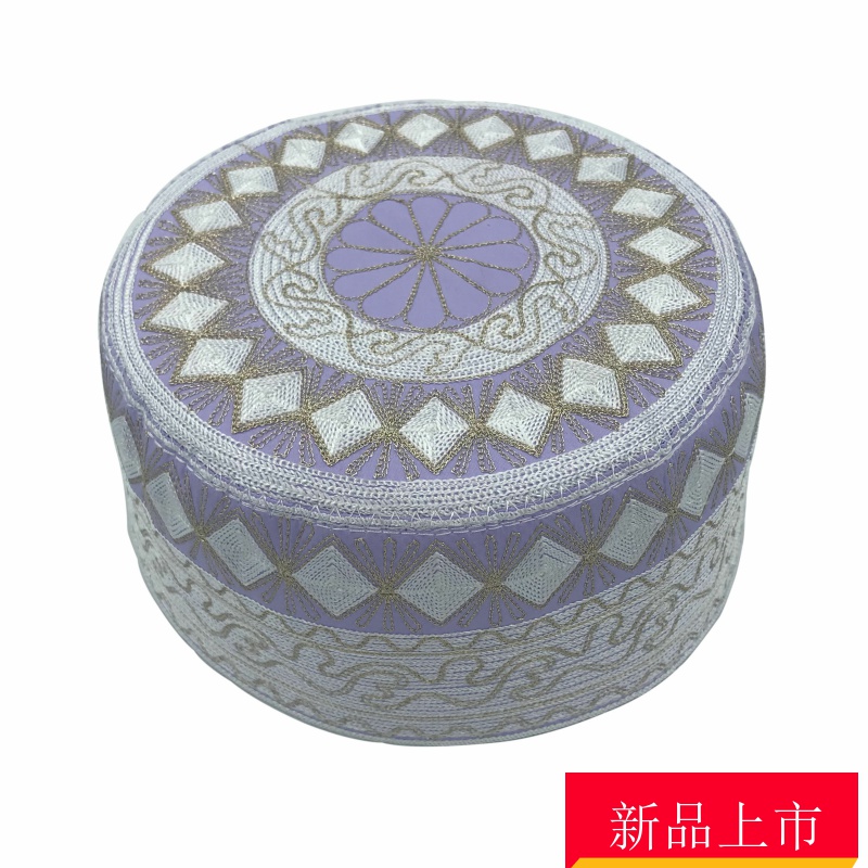 男士回民风高档平顶圆边礼拜帽