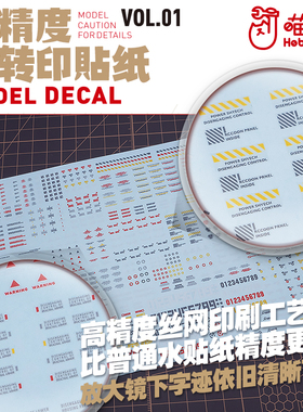 喵匠通用款警告标识贴 MHG01 1/100 1/144 模型高精度荧光水贴