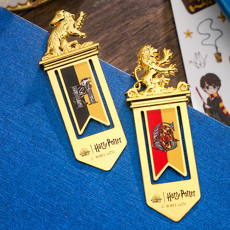 正版哈利波特金属书签霍格沃茨学院镂空立体纪念礼品文具全套礼物