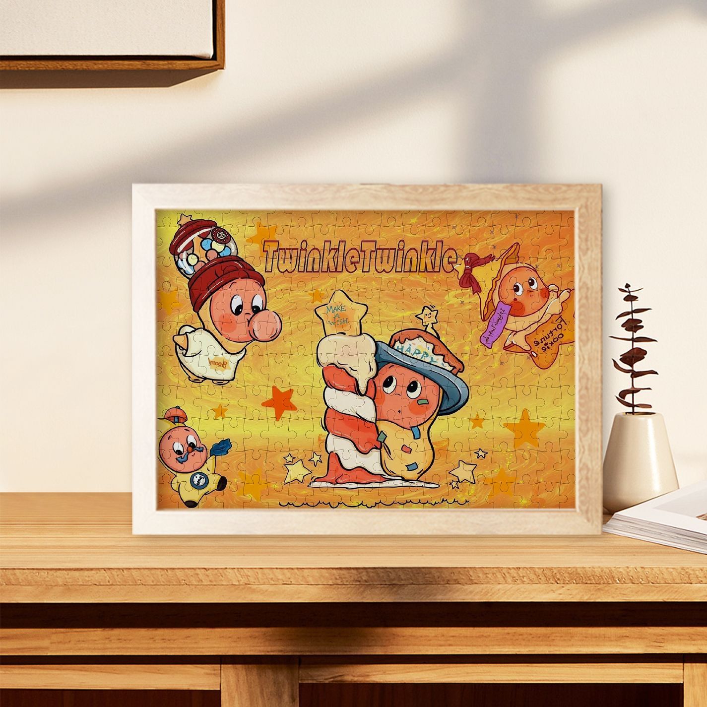 星星人新款木质拼图70/120/300片卡通小众高颜值治愈情侣生日礼物