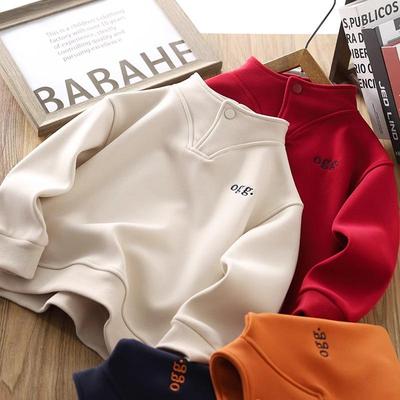 儿童加绒卫衣帅气炸街中大童打底