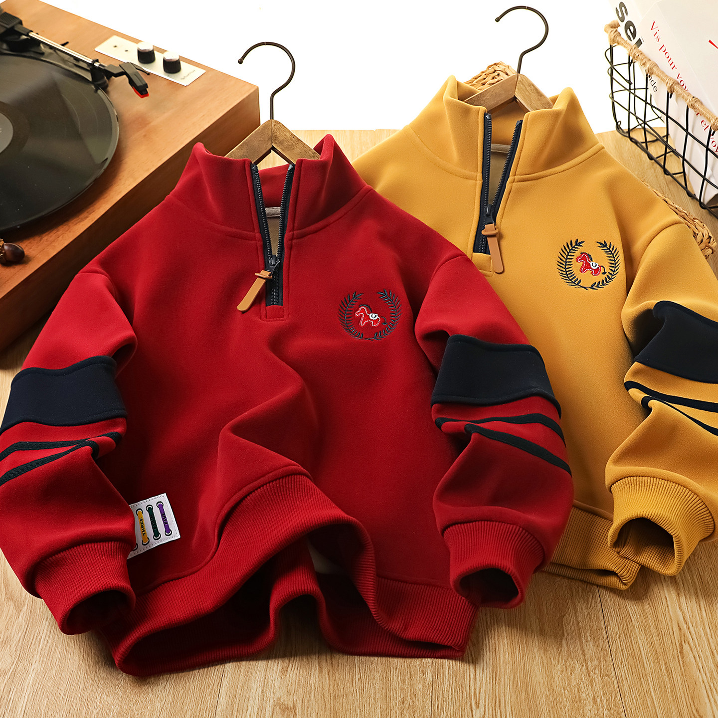 马年拜年服男童红色卫衣加绒2026新款中大童本命年过年衣服喜庆风,童装/婴儿装/亲子装,卫衣/绒衫,淘宝优惠券,粉丝福利购,淘宝优惠卷