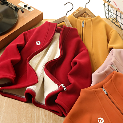 男童加绒外套立领休闲韩保暖卫衣