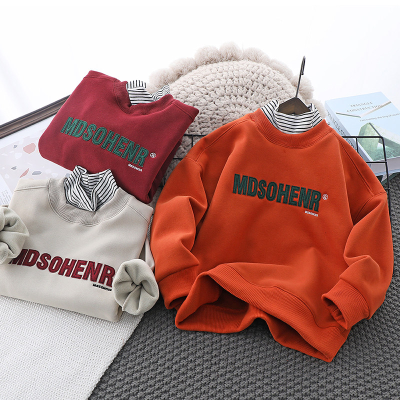 男童加绒卫衣一体绒秋冬2023新款冬季加厚中大儿童打底衫假两件潮,童装/婴儿装/亲子装,卫衣/绒衫,淘宝优惠券,粉丝福利购,淘宝优惠卷