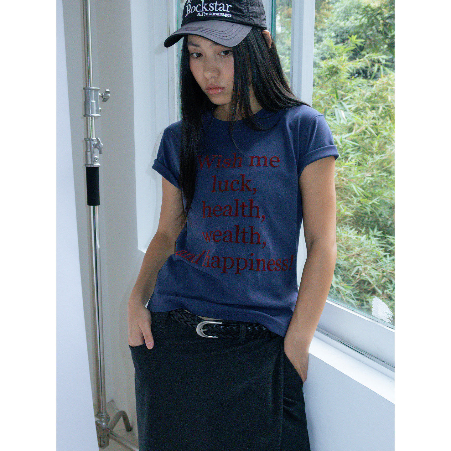 FUNKYFUN 原创许愿标语植绒印花显化t恤男女同款小众百搭正肩短袖