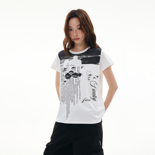 印花人像标语正肩宽松短袖 满版 T恤 2025SS FUNKYFUN