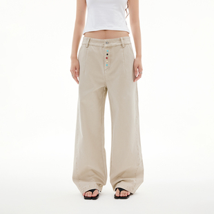 手缝彩色海星纽扣洗水做旧直筒休闲裤 FUNKYFUN 2025SS