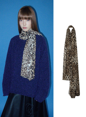 FUNKYFUN 轻柔豹纹宽大围巾丝巾披肩 四季适用