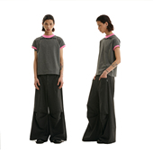 CAT宽松正肩标语印花短袖 FUNKYFUN T恤男女撞色TEE LOST DON