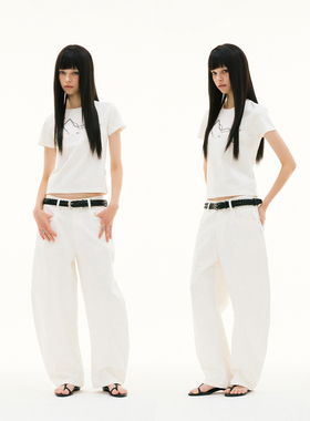 FUNKYFUN 2025SS 环扣链条印花手工钉珠正肩圆领短袖tee