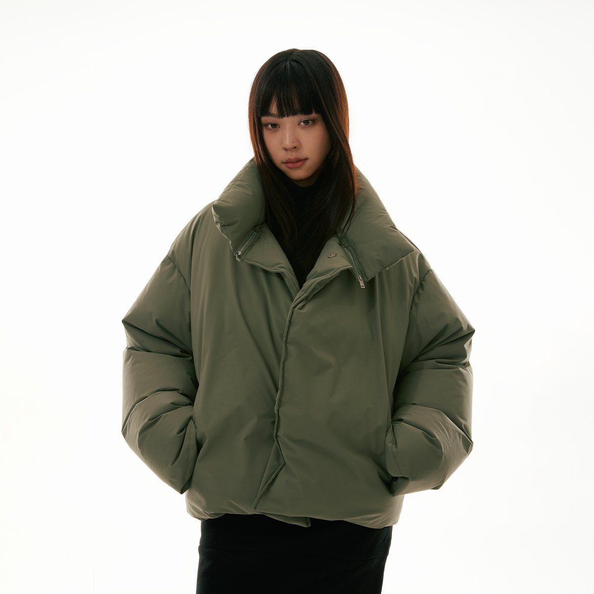 FUNKYFUN立领翻领面包羽绒服
