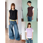 FUNKYFUN 四色基础 宽松百搭圆领套头针织毛衣马甲背心