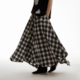 复古黑白格纹阔型裙裤 FUNKYFUN 2024SS