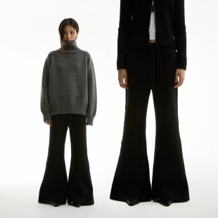 卫裤 纯色中低腰微喇叭拼接螺纹加绒休闲长裤 2024AW FUNKYFUN