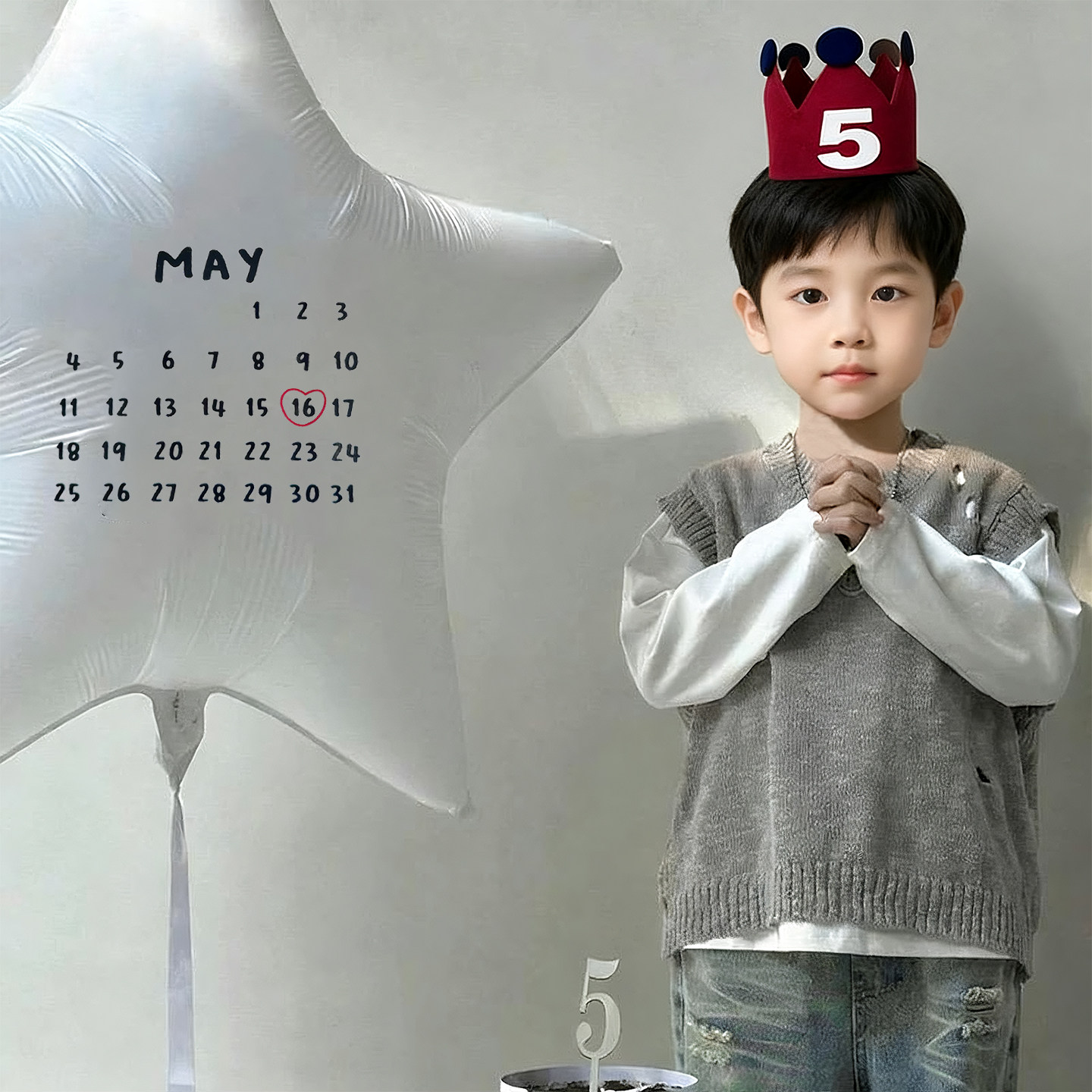 32寸大五角星日历字母气球ins风铝膜气球生日纪念日派对拍照布置