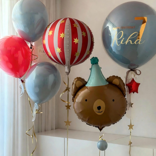 马戏团主题生日派对22寸红绿4D星星飘空气球聚会布置氛围感装饰品