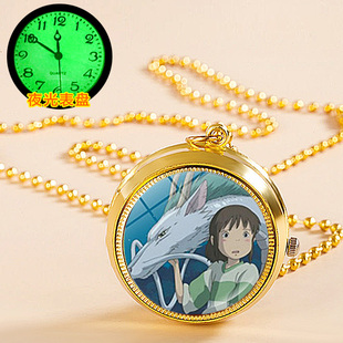 宫崎骏周边动漫夜光表盘怀表项链表节日礼品定制照片学生考试用表