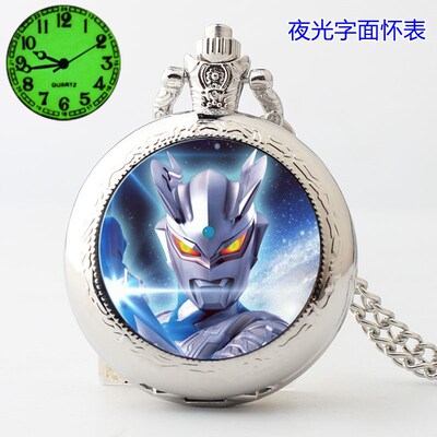 动漫夜光怀表翻盖定制照片儿童表小男孩看时间项链表吊坠卡通节日