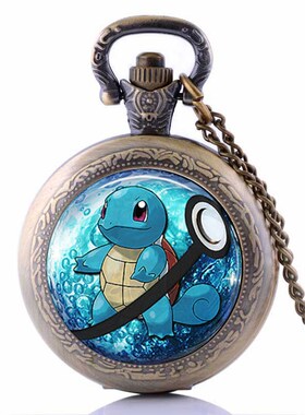 动漫DIY动漫周边 口袋妖怪 宠物精灵 杰尼龟 项链怀表石英表