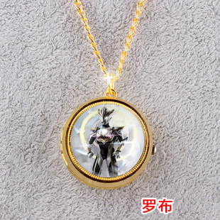 儿童动漫旋转怀表挂表男女孩小学生翻盖石英项链表考试用表ch