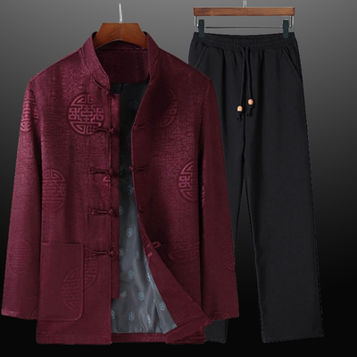 爸爸加绒加厚过寿生日喜服唐装