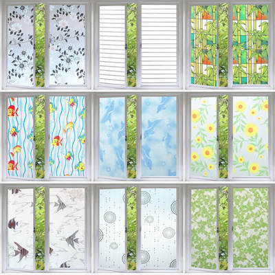 富瀚玻璃贴纸现代简约窗户贴膜透光不透明浴室移门防偷窥窗花自粘