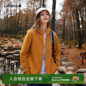 LAFUMA乐飞叶户外秋冬Polartec保暖抓绒衣女士修身 连帽摇粒绒外套