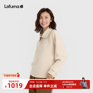 LAFUMA乐飞叶户外秋冬保暖半拉链长袖 休闲卫衣宽松上衣 T恤女时尚