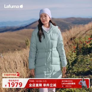 法国LAFUMA乐飞叶户外秋冬保暖连帽中长款 休闲防泼水 羽绒服女时尚