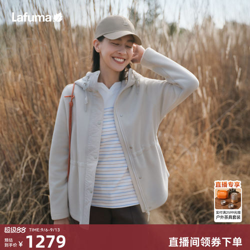 乐飞叶户外防风保暖抓绒衣女