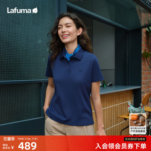 乐飞叶户速干polo衫短袖T恤女