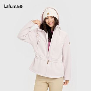 乐飞叶LAFUMA户外秋冬连帽加厚抓绒衣女士保暖运动休闲长袖 外