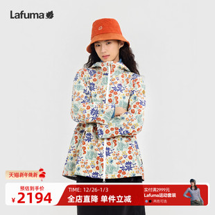 LAFUMA乐飞叶户外秋冬连帽防风拒水水印花夹克女cordura耐磨外套