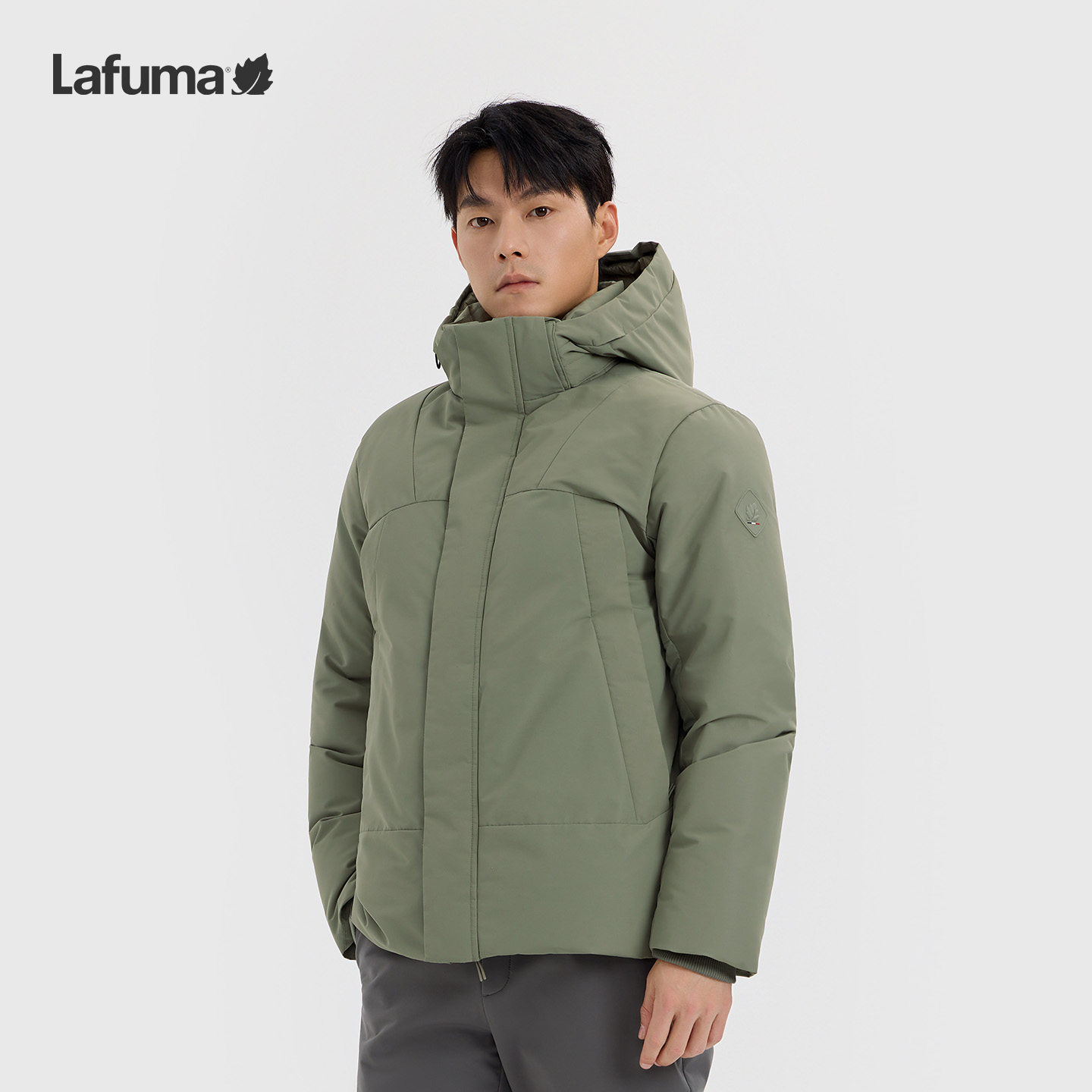 乐飞叶户外男士可拆卸帽羽绒服