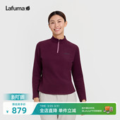 LAFUMA乐飞叶户外秋冬半拉链长袖 T恤女休闲运动绒感保暖上衣