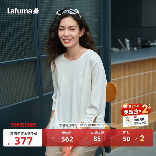 乐飞叶七分袖长袖T恤女士