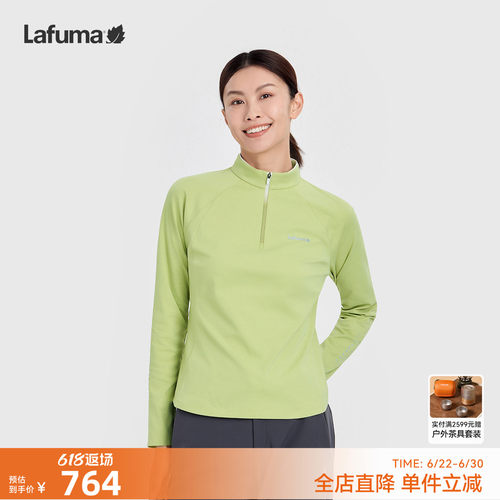 乐飞叶户外半拉链长袖T恤女