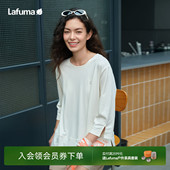 上衣 T恤女宽松圆领打底衫 LAFUMA乐飞叶户外极简风七分袖 休闲长袖