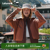 LAFUMA乐飞叶户外秋冬新品 外套 翻领抓绒衣女撞色摇粒绒保暖开衫