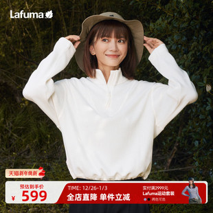 LAFUMA乐飞叶户外24秋冬半拉链宽松抗菌长袖 T恤女保暖套头上衣
