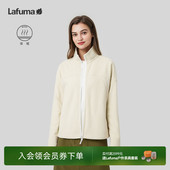 LAFUMA乐飞叶户外秋冬加厚宽松抓绒衣女雀巢绒拼接立领休闲外套