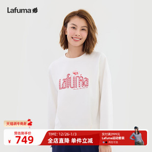 运动印花上衣 T恤衫 LAFUMA乐飞叶户外春夏新款 休闲圆领卫衣女长袖