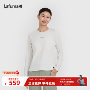 LAFUMA乐飞叶户外秋冬女士圆领长袖 上衣 T恤女内里磨毛保暖打底衫