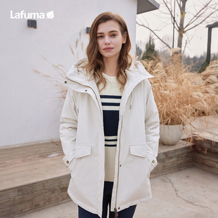 法国LAFUMA乐飞叶户外24秋冬防泼水防风连帽保暖3M棉服女棉衣外套