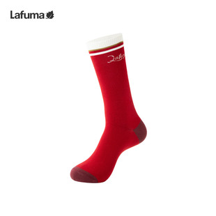 LAFUMA乐飞叶户外新年本命年红色中筒运动袜男女百搭提花休闲袜子