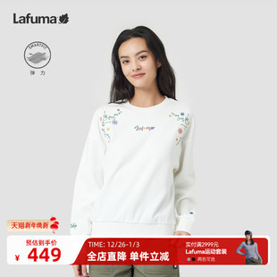 运动上衣 卫衣女宽松套头长袖 LAFUMA乐飞叶户外时尚 印花圆领落肩袖