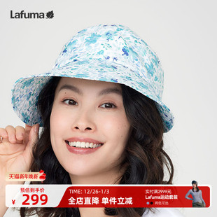 LAFUMA乐飞叶户外露营垂钓旅行大檐帽女空顶帽印花遮脸遮阳帽子