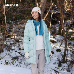 乐飞叶LAFUMA户外秋冬保暖连帽中长款 休闲防泼水 羽绒服女时尚